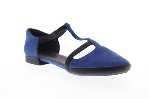 Camper Casi Tiptap K200448-002 Womens Blue Suede Slip On Ballet Flats Shoes