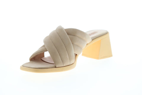 Camper Karolina K200463-001 Womens Beige Tan Nubuck Leather Pumps Heels Shoes