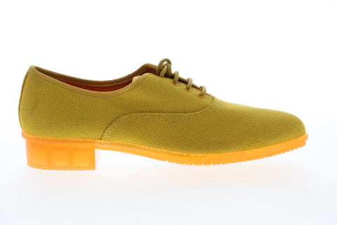 Camper Casi Jazz K200565-001 Womens Yellow Canvas Lace Up Oxford Flats Shoes