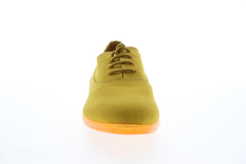 Camper Casi Jazz K200565-001 Womens Yellow Canvas Lace Up Oxford Flats Shoes