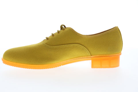 Camper Casi Jazz K200565-001 Womens Yellow Canvas Lace Up Oxford Flats Shoes