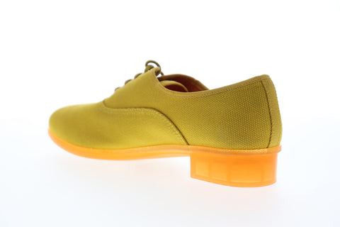 Camper Casi Jazz K200565-001 Womens Yellow Canvas Lace Up Oxford Flats Shoes