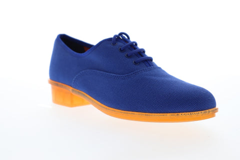 Camper Casi Jazz K200565-002 Womens Blue Canvas Lace Up Oxford Flats Shoes