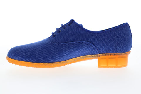 Camper Casi Jazz K200565-002 Womens Blue Canvas Lace Up Oxford Flats Shoes