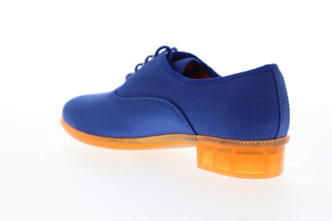 Camper Casi Jazz K200565-002 Womens Blue Canvas Lace Up Oxford Flats Shoes