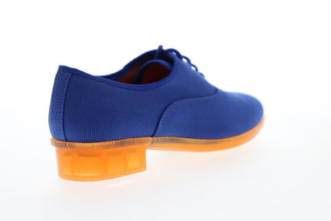 Camper Casi Jazz K200565-002 Womens Blue Canvas Lace Up Oxford Flats Shoes