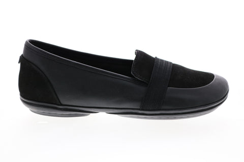 Camper Right Nina K200618-007 Womens Black Leather Slip On Loafer Flats Shoes