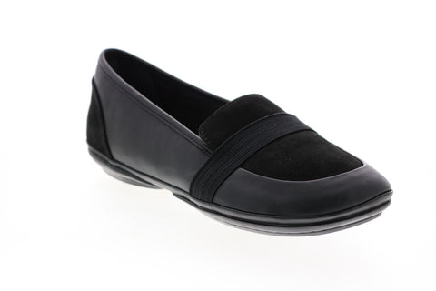 Camper Right Nina K200618-007 Womens Black Leather Slip On Loafer Flats Shoes