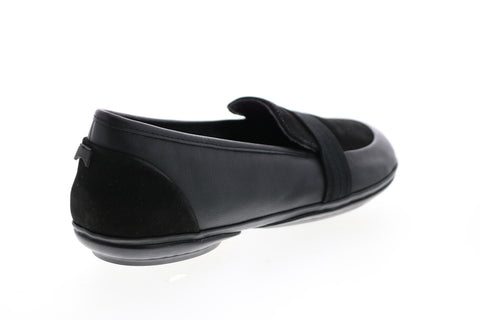 Camper Right Nina K200618-007 Womens Black Leather Slip On Loafer Flats Shoes