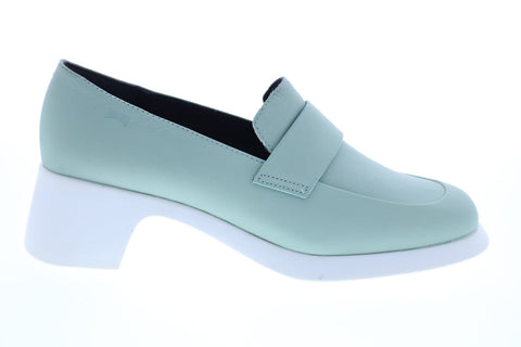 Camper Trisha K200781-003 Womens Green Leather Slip On Pumps Heels Shoes