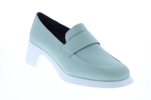 Camper Trisha K200781-003 Womens Green Leather Slip On Pumps Heels Shoes
