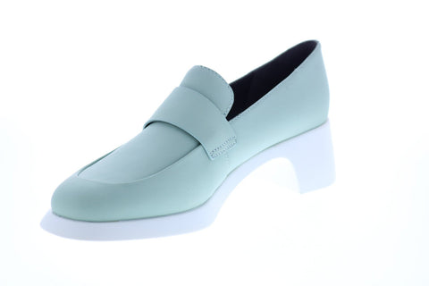 Camper Trisha K200781-003 Womens Green Leather Slip On Pumps Heels Shoes