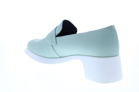 Camper Trisha K200781-003 Womens Green Leather Slip On Pumps Heels Shoes