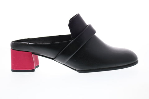 Camper TWS K200948-001 Womens Black Leather Slip On Heels Mules Shoes