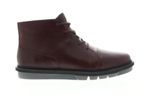 Camper Mateo K300061-004 Mens Red Leather Lace Up Casual Dress Boots Shoes