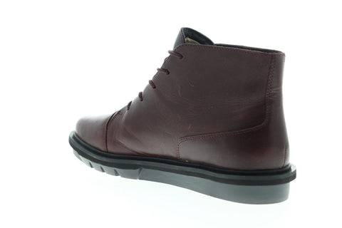 Camper Mateo K300061-004 Mens Red Leather Lace Up Casual Dress Boots Shoes