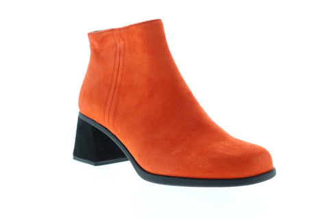 Camper Karolina K400079-011 Womens Orange Suede Zipper Dress Boots