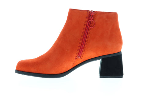 Camper Karolina K400079-011 Womens Orange Suede Zipper Dress Boots