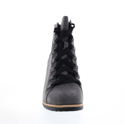 Earth Kalmar Womens Gray Suede Lace Up Casual Dress Boots