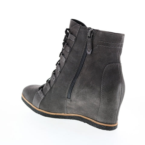 Earth Kalmar Womens Gray Suede Lace Up Casual Dress Boots