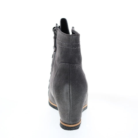Earth Kalmar Womens Gray Suede Lace Up Casual Dress Boots