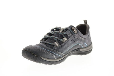 Earth Origins Kamryn Womens Gray Wide Leather Lifestyle Sneakers Shoes