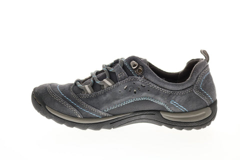 Earth Origins Kamryn Womens Gray Wide Leather Lifestyle Sneakers Shoes
