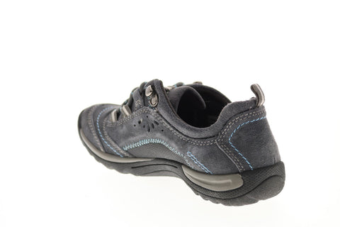 Earth Origins Kamryn Womens Gray Wide Leather Lifestyle Sneakers Shoes