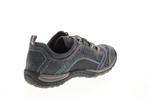 Earth Origins Kamryn Womens Gray Wide Leather Lifestyle Sneakers Shoes
