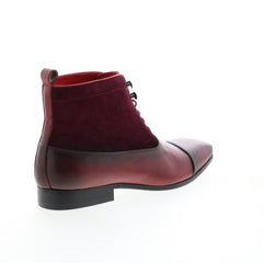 Carrucci Button-up Denim Zip Boots Mens Burgundy Leather  display picture 3