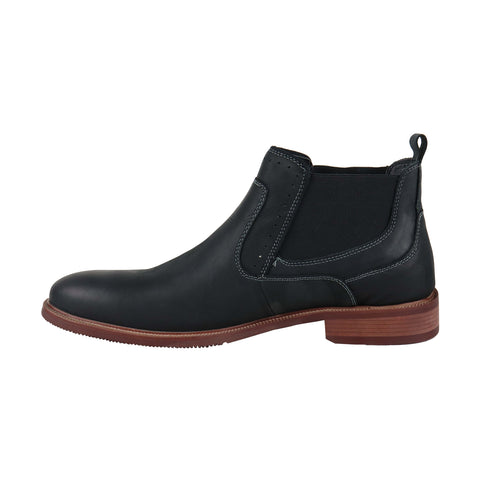 Steve Madden Kemptin Mens Black Leather Casual Dress Slip On Boots Shoes