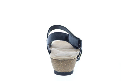 Earth Origins Kendra Karla Womens Black Leather Strap Sandals Shoes