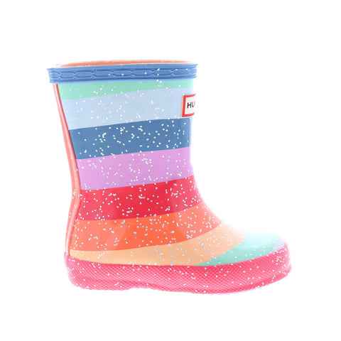 Hunter Little Kids Original First Classic Rainbow Glitter Boys Red Rain Boots