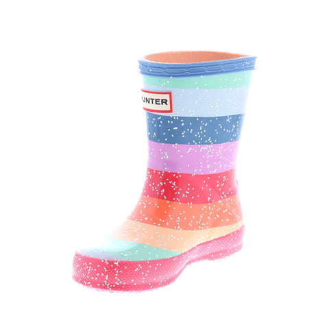 Hunter Little Kids Original First Classic Rainbow Glitter Boys Red Rain Boots