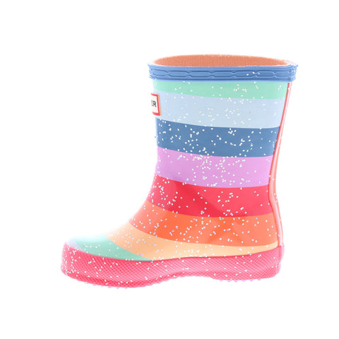 Hunter Little Kids Original First Classic Rainbow Glitter Boys Red Rain Boots