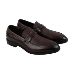 Kenneth Cole New York Got A Clue Mens Brown Leather Casual Slip On Loafers Shoes