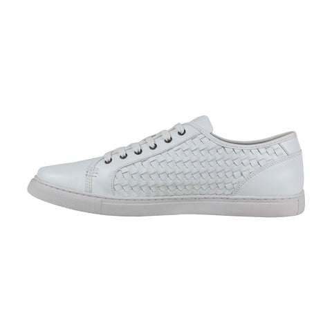 Kenneth Cole New York Bring About Mens White Leather Low Top Sneakers Shoes