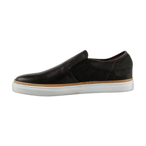 Kenneth Cole Premier League Mens Black Leather Slip On Sneakers Shoes
