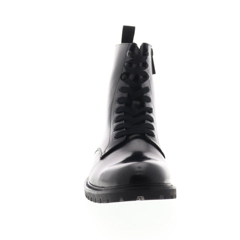 Steve Madden Kommbat Mens Black Leather Lace Up Casual Dress Boots Shoes