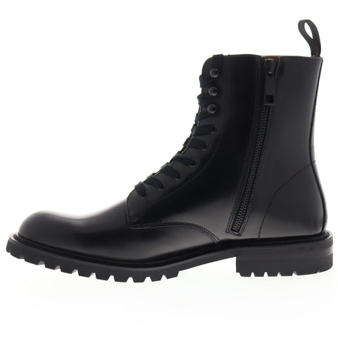 Steve Madden Kommbat Mens Black Leather Lace Up Casual Dress Boots Shoes