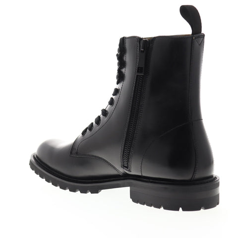 Steve Madden Kommbat Mens Black Leather Lace Up Casual Dress Boots Shoes