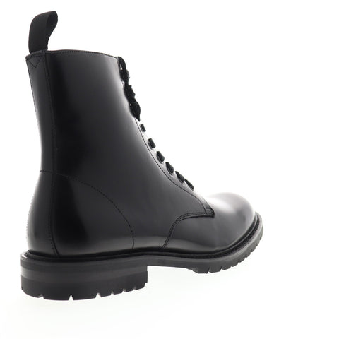 Steve Madden Kommbat Mens Black Leather Lace Up Casual Dress Boots Shoes