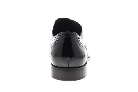 Carrucci Calt Shin KS142-02PC Mens Black Patent Leather Wingtip Oxfords Shoes