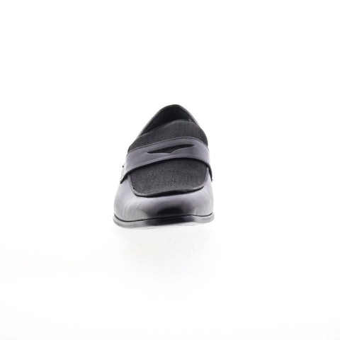 Carrucci Denim Leather Loafer KS2240-12CC Mens Black Loafers Penny Shoes