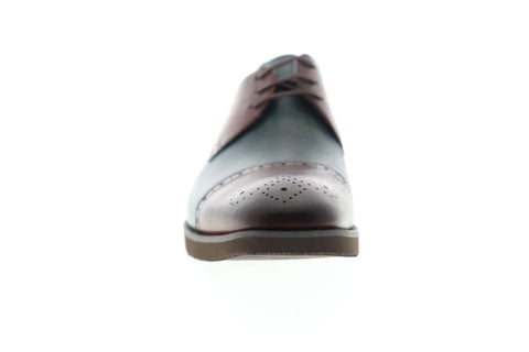 Carrucci Two Tone KS259-201T Mens Brown Leather Low Top Cap Toe Oxfords Shoes
