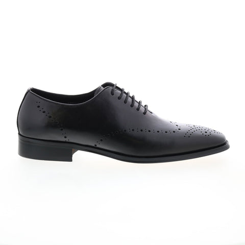 Carrucci Contrast Leather Oxford KS261-01 Mens Black Wingtip & Brogue Shoes
