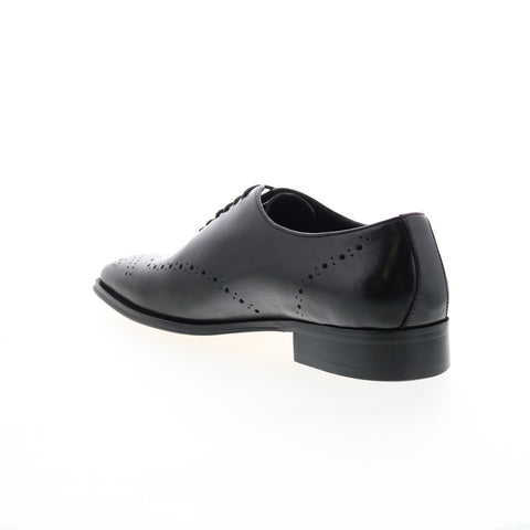 Carrucci Contrast Leather Oxford KS261-01 Mens Black Wingtip & Brogue Shoes