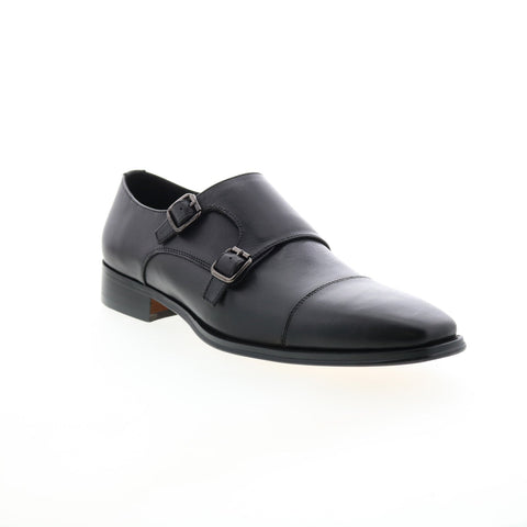 Carrucci Two Tone Monk Strap Loafer KS261-03 Mens Black Oxford Shoes