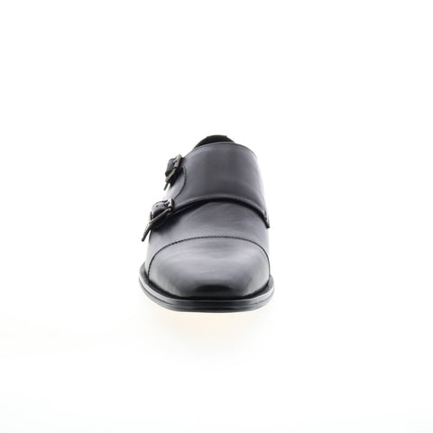 Carrucci Two Tone Monk Strap Loafer KS261-03 Mens Black Oxford Shoes