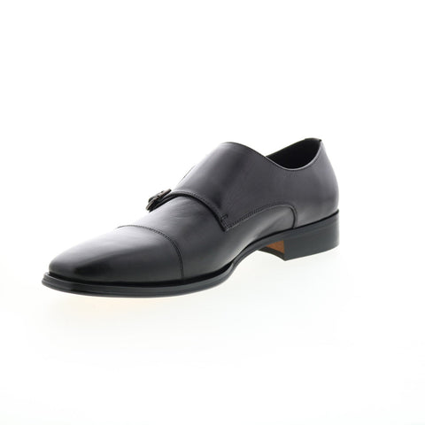 Carrucci Two Tone Monk Strap Loafer KS261-03 Mens Black Oxford Shoes